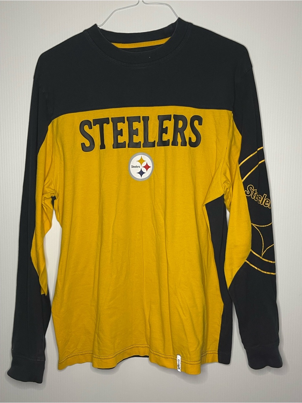 Re/Done Steelers Long-Sleeve Crewneck in Black & Gold